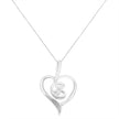 Espira 10K White Gold .03 Cttw Diamond-Accented Round-Cut Diamond Swirl Open Heart 18