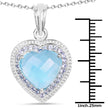 7.36 Carat Genuine Blue Topaz and Tanzanite .925 Sterling Silver Pendant