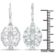 2.93 Carat Genuine Aquamarine and White Topaz .925 Sterling Silver Earrings