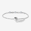 0.74 Carat Genuine Aquamarine and White Sapphire .925 Sterling Silver Bracelet