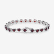 11.62 Carat Genuine Garnet and White Diamond .925 Sterling Silver Bracelet