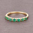 0.41 Carat Genuine Zambian Emerald and White Diamond 14K Yellow Gold Ring