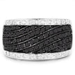 0.79 Carat Genuine Black Diamond and White Diamond .925 Sterling Silver Ring