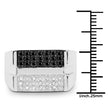 0.64 Carat Genuine Black Diamond and White Diamond .925 Sterling Silver Ring