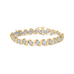10K Yellow Gold 4.00 Cttw Round-Cut Diamond Floral Link 7.5