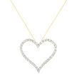 10k Yellow Gold Plated .925 Sterling Silver 3.0 cttw Round-Cut Diamond Open Heart Pendant Necklace (J-K Color, I1-I2 Clarity) - 18
