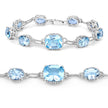 20.70 Carat Genuine Blue Topaz .925 Sterling Silver Bracelet