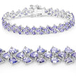 12.04 Carat Genuine Tanzanite .925 Sterling Silver Bracelet