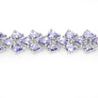 12.04 Carat Genuine Tanzanite .925 Sterling Silver Bracelet