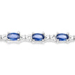 4.18 Carat Genuine Blue Sapphire .925 Sterling Silver Bracelet