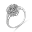 10K White Gold 1/2 Cttw Round & Baguette Cut Diamond Pear Shaped Domed PavÃ© Cluster with Halo Cocktail Ring (H-I Color, SI1-SI2 Clarity) - Size 5