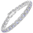 2.40 Carat Genuine Tanzanite .925 Sterling Silver Bracelet