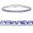 12.21 Carat Genuine Tanzanite .925 Sterling Silver Bracelet