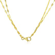 14k Yellow Gold Double Strand Chain with Puffed Heart Lariat Necklace