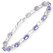 4.29 Carat Genuine Tanzanite .925 Sterling Silver Bracelet