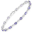 3.12 Carat Genuine Tanzanite .925 Sterling Silver Bracelet