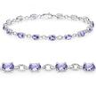 3.12 Carat Genuine Tanzanite .925 Sterling Silver Bracelet