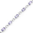 3.12 Carat Genuine Tanzanite .925 Sterling Silver Bracelet