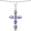 0.84 Carat Genuine Tanzanite .925 Sterling Silver Pendant