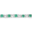 5.77 Carat Genuine Emerald and White Topaz .925 Sterling Silver Bracelet