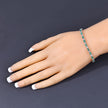 5.77 Carat Genuine Emerald and White Topaz .925 Sterling Silver Bracelet