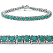 7.48 Carat Genuine Emerald .925 Sterling Silver Bracelet
