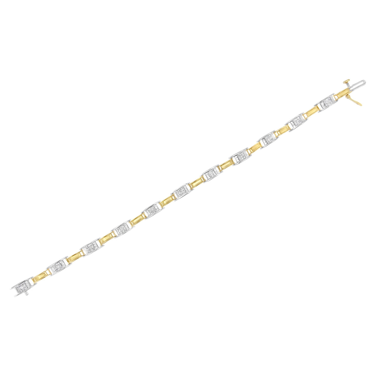 14K Two-Tone Gold 1.00 Cttw Princess-Cut Diamond Chain Link 7