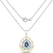 18K Yellow Gold Plated 4.44 Carat Genuine London Blue Topaz and Blue Topaz .925 Sterling Silver Pendant