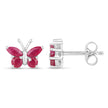 0.63 Carat Genuine Ruby .925 Sterling Silver Earrings