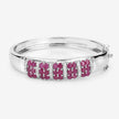 6.65 Carat Genuine Ruby and White Topaz .925 Sterling Silver Bracelet