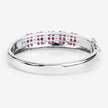 6.65 Carat Genuine Ruby and White Topaz .925 Sterling Silver Bracelet