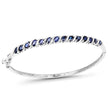 3.08 Carat Genuine Blue Sapphire .925 Sterling Silver Bangle