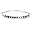 3.08 Carat Genuine Blue Sapphire .925 Sterling Silver Bangle