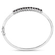 3.53 Carat Genuine Black Diamond .925 Sterling Silver Bangle