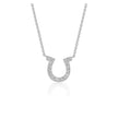 14k White Gold Horseshoe Design Diamond Pendant