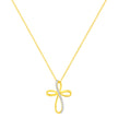 10K Yellow Gold Plated .925 Sterling Silver Diamond Accent Cross Ribbon 18
