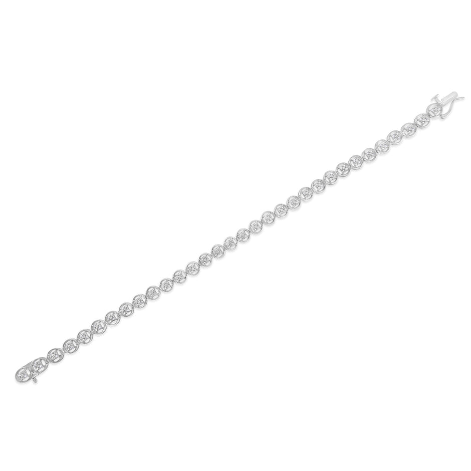 14K Rose Gold Over .925 Sterling Silver 1/4 Cttw Diamond 7