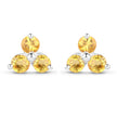 0.72 Carat Genuine Yellow Sapphire .925 Sterling Silver Earrings