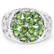 2.21 Carat Genuine Chrome Diopside .925 Sterling Silver Ring