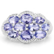 2.66 Carat Genuine Tanzanite .925 Sterling Silver Ring
