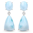 11.54 Carat Genuine Larimar .925 Sterling Silver Earrings