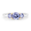 Two Tone Plated 1.07 Carat Genuine Tanzanite .925 Sterling Silver Ring