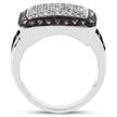 0.61 Carat Genuine Champagne Diamond and White Diamond .925 Sterling Silver Ring
