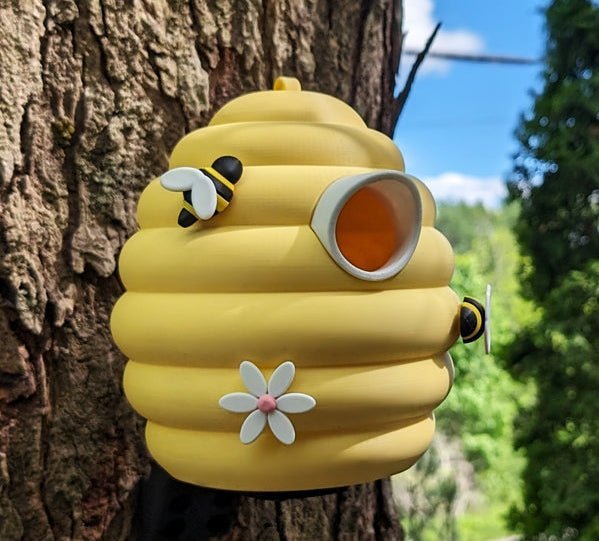 Beehive Bliss Birdhouse – Adorable Beehive Outdoor Birdhouse – Whimsical Garden Decor for Bird Lovers & Nature Fans – Fun Gag Gift for Backyard, Porch, or Garden – Weather - Resistant - Bird House - Custom Crafting Alliance, LLC