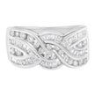 10K White Gold Diamond Bypass Ring (1 Cttw, H-I Color, I1-I2 Clarity) - Size 6-3/4