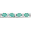 10.47 Carat Genuine Emerald and White Topaz .925 Sterling Silver Bracelet
