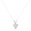 14K White Gold 1/5 Cttw 3-Prong Set Heart Shaped Solitaire Lab Grown Diamond 18