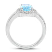 2.58 Carat Genuine  Blue Topaz and White Topaz .925 Sterling Silver Ring