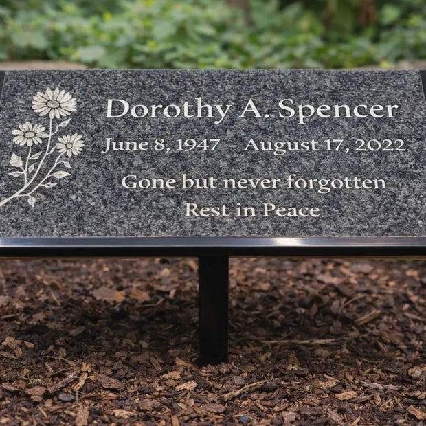 Black Granite Engraved Plaque – Custom Memorial, Recognition & Property Marker with Stand - Memorial Stone - Custom Crafting Alliance, LLC