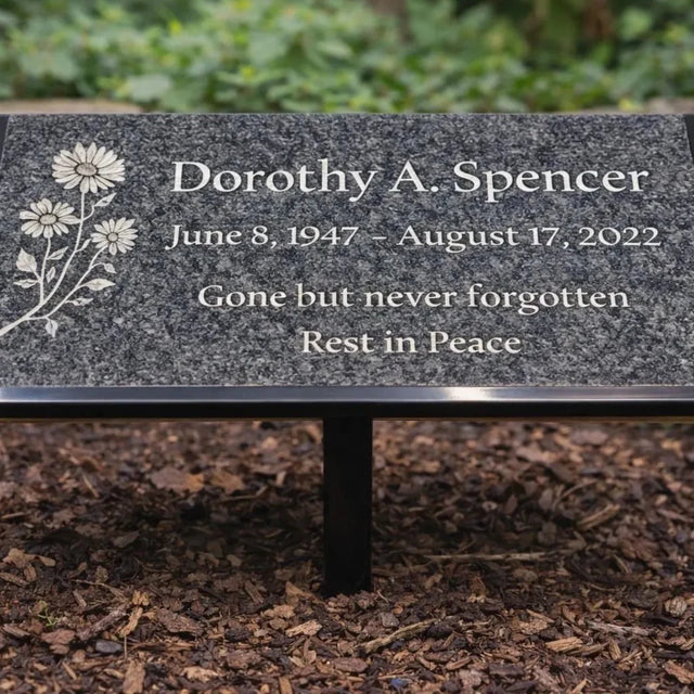 Black Granite Engraved Plaque – Custom Memorial, Recognition & Property Marker with Stand - Memorial Stone - Custom Crafting Alliance, LLC